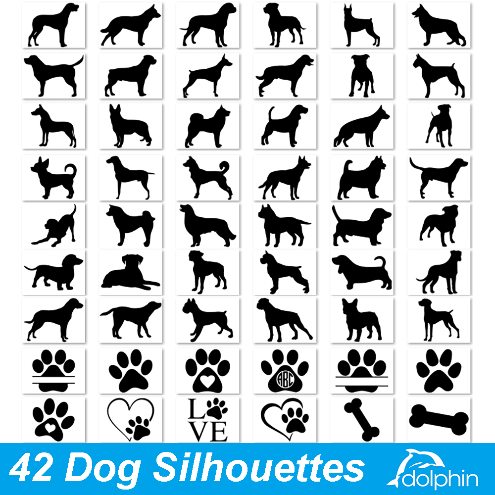 100+ Dog Silhouettes Butts Mom SVG PNG Files for Sublimation Printing Mug Tumbler T-shirt